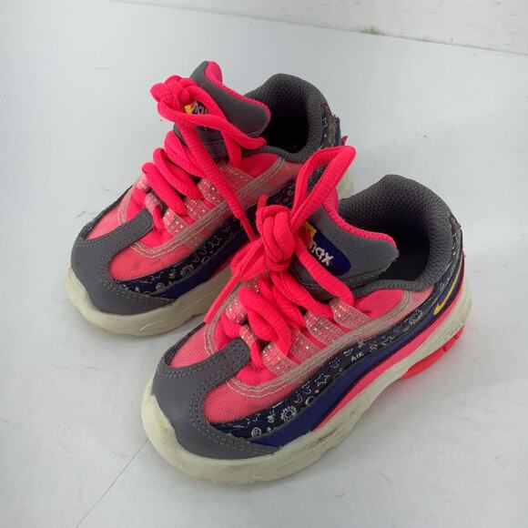 Nike Air Max 95 GS Baby Sneakers Gray/Pink Size 5 Synthetic Preowned - Picture 2 of 8